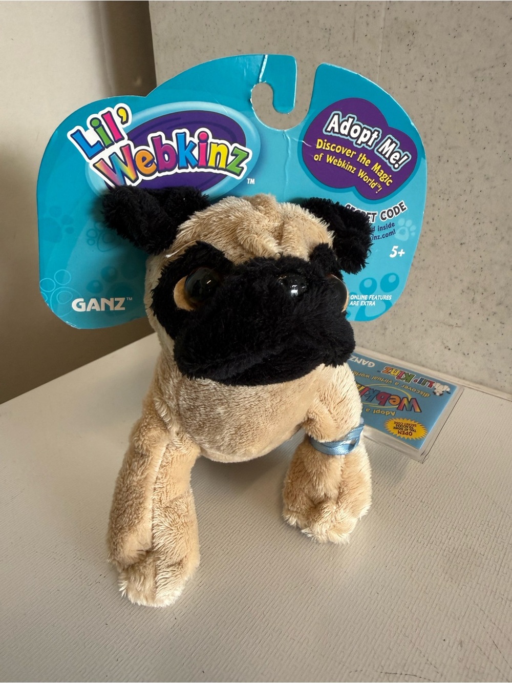 GANZ Lil' Webkinz Plush Pug - Tan and Black